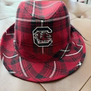 University of South Carolina Gamecocks Plaid Red Women's Fedora Hat
